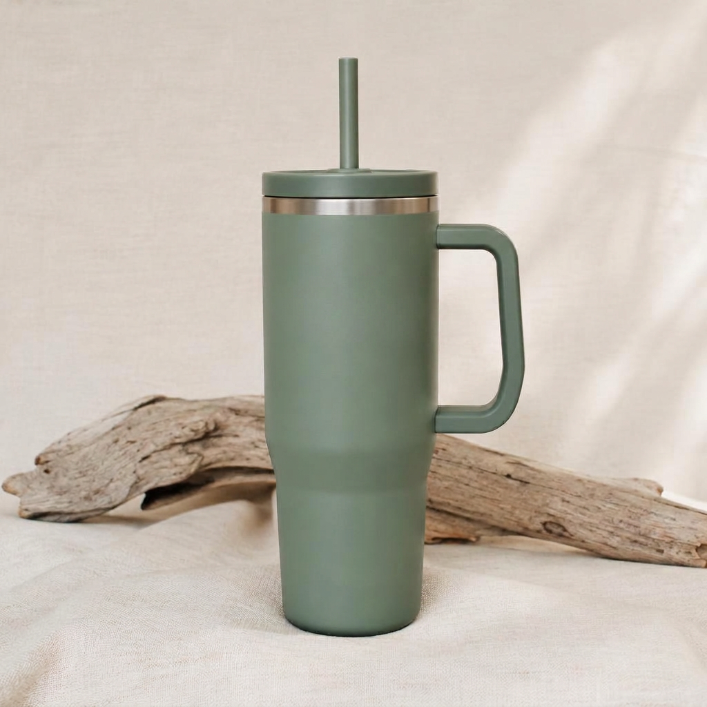 Drinkware with “Let It Snow” in vinyl